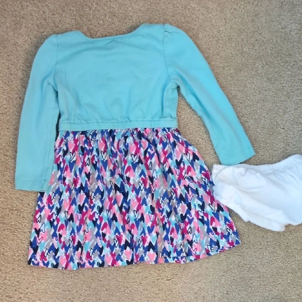 Gymboree Aqua and Multicolor Patterned Kids Dress